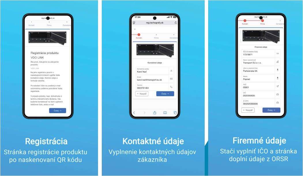 VDO LINK Registracia